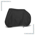 Extra-large black eBike cover draped over an electric bicycle, fully protecting the bike from top to bottom, shown against a plain white background.