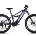 Dark blue eBike Cyke Falcon S electric bicycle, side view, against a plain background.