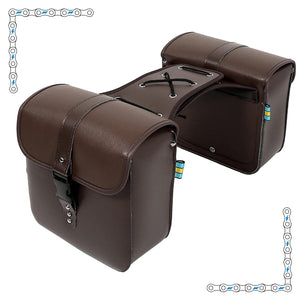 eBike Dark Brown Single Buckle Leather Saddle Bags for ebike - Accessories - eBike Super Shop