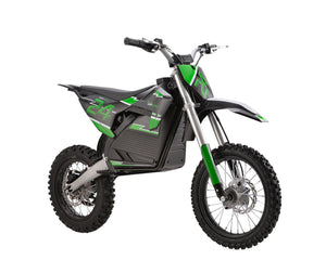 A black and red eBike Drift Hero 1600W dirt bike shown from a side angle, highlighting its rugged tires, sturdy frame, and electric motor.