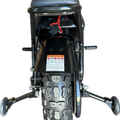 Side view of the eBike Drift Hero 250W Mini, showcasing its compact frame, black and red color scheme, and thick tires designed for stability and urban commuting.