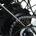 EUNORAU Max Cargo 750w Step Thru eBike, 24x2.4 road tires, electric cargo bike, side view, black frame, rear cargo rack