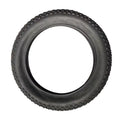 Electric fat tire bike with 26x4 inch Chao Yang tires, side view, black frame, photographed on a white background.