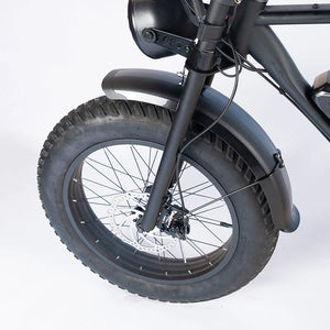 Side view of the Macfox X1S eBike equipped with the Fender Kit, showcasing the front and rear fenders installed on the bike.