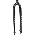 Surly Preamble Fork 700c for eBike, black steel bicycle fork, front view on white background