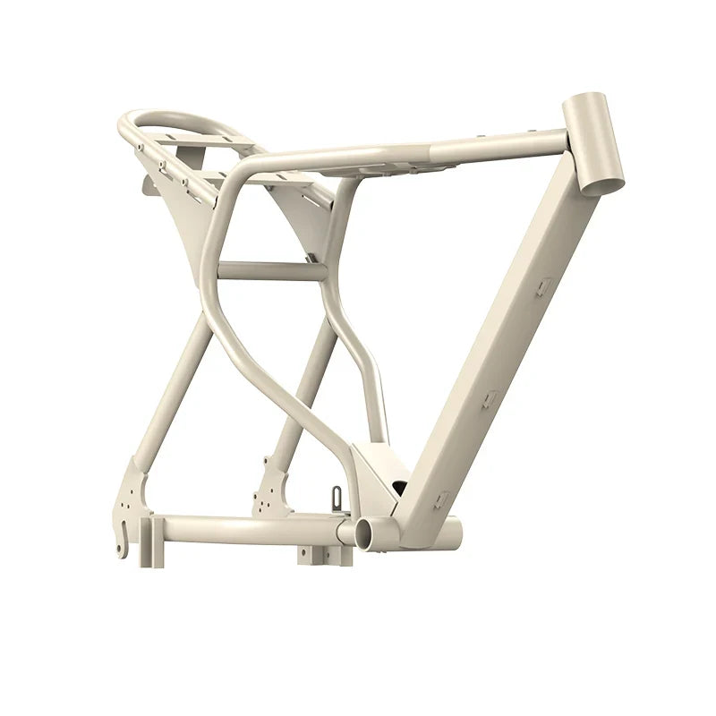 Desert beige Macfox X7L eBike frame, side view, isolated on white background