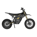 Side view of the Freego Nova 5 Mini eBike in black, showing its compact frame, thick tires, and foldable design against a plain background.