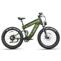 Green Freesky Alaska Pro M-520 electric bike, side view, showcasing frame design and components