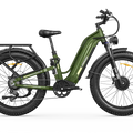Green Freesky Ranger Air M-540 eBike side view with black tires and battery pack