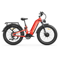 Red Freesky Ranger Air M-540 electric bike, side view, displayed on a white background