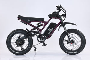 Dark purple eBike Ghostcat F3X.2 side view on white background
