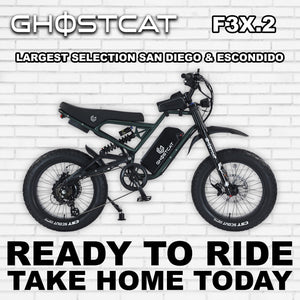 Army green eBike Ghostcat F3X.2, side view, product image, model R2R