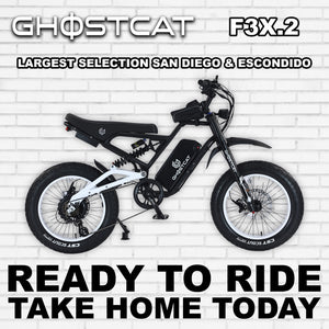 White eBike Ghostcat F3X.2, side view, displayed on a plain background