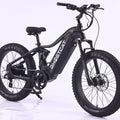 Black eBike Ghostcat Saber S1 side view, showcasing sleek frame design and thick tires