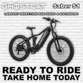 Black eBike Ghostcat Saber S1, side view, R2R Blackout edition, against a plain background