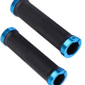 Black and blue eBike grips, product image on a white background, 1200px wide