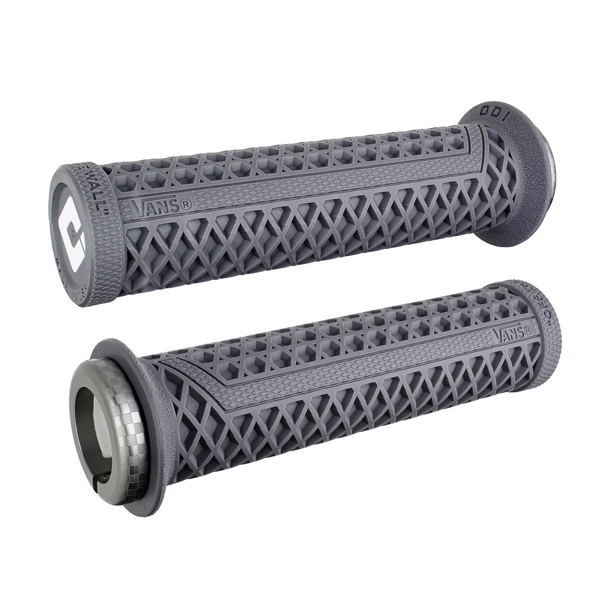 Grey Vans Lock-On eBike grips with textured surface, shown in a close-up product image.