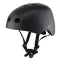 Aerius Crow eBike helmet in matte black, side view, featuring aerodynamic vents and adjustable chin strap.