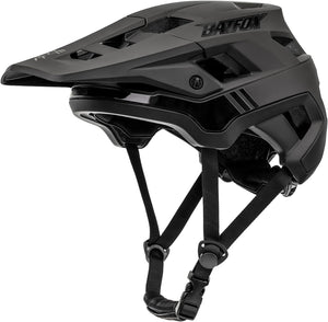 Black eMTB helmet in XL size designed for eBike use, shown from a side angle.