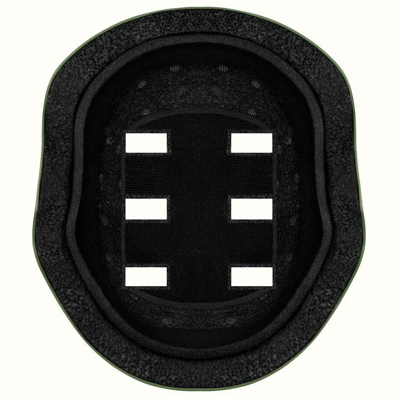 Matte forest green Retrospec Dakota eBike helmet, side view, with adjustable straps and ventilation holes