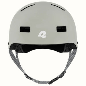 Matte oat Retrospec Dakota eBike helmet, side view, with adjustable straps and ventilation holes