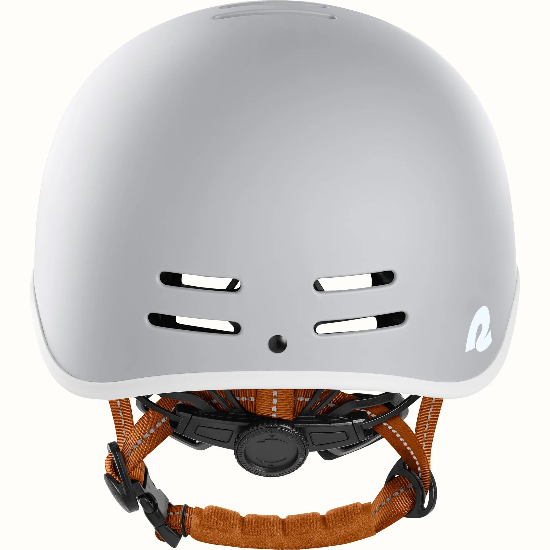 Matte bone Retrospec Remi eBike helmet, side view, showing adjustable straps and ventilation holes