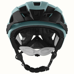 Matte evergreen Retrospec Rowan mountain bike helmet for eBikes, side view, ventilation holes visible