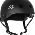 Black S1 Mini Lifer eBike helmet in medium size, product image showing side view