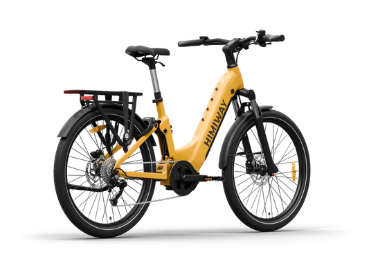 Himiway A7 Pro eBike in dark orange, side view, showcasing frame, wheels, and battery