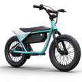 A cyan Himiway C1 electric bike for kids, side view, displayed on a white background.