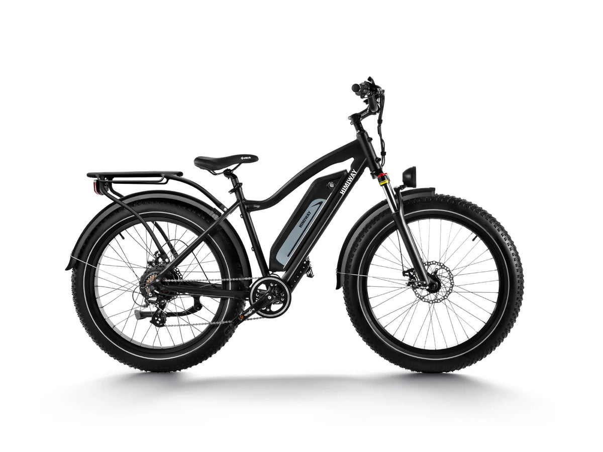 Black Himiway C3 Cruiser Step Over eBike, side view, against a white background