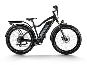 HIMIWAY Cruiser D3 750W Step Over eBike with 26x4 fat tires, electric beach cruiser, product image showing the bike's frame and features.