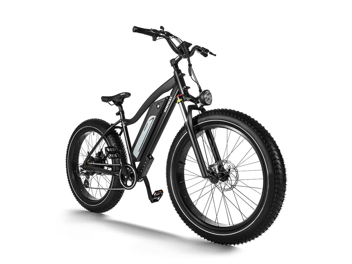 HIMIWAY Cruiser D3 750W Step Over eBike with 26x4 fat tires, electric beach cruiser, product image showing the bike's frame and large tires