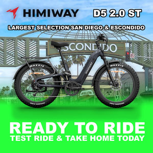 Himiway D5 2.0 ST eBike in Space Grey, side view, ready to ride, against a plain background