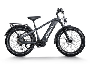 Himiway D5 Pro Step Over eBike in Space Grey, side view, isolated on white background