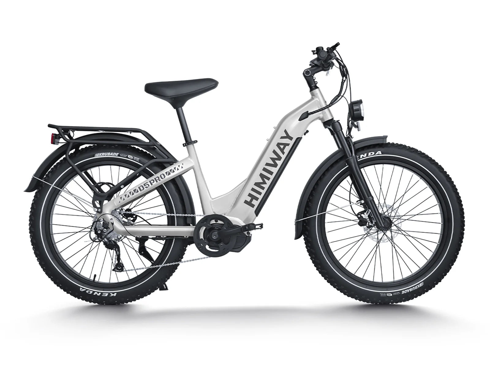 White Himiway D5 Pro Step-Thru electric bike, side view, displayed on a plain background.