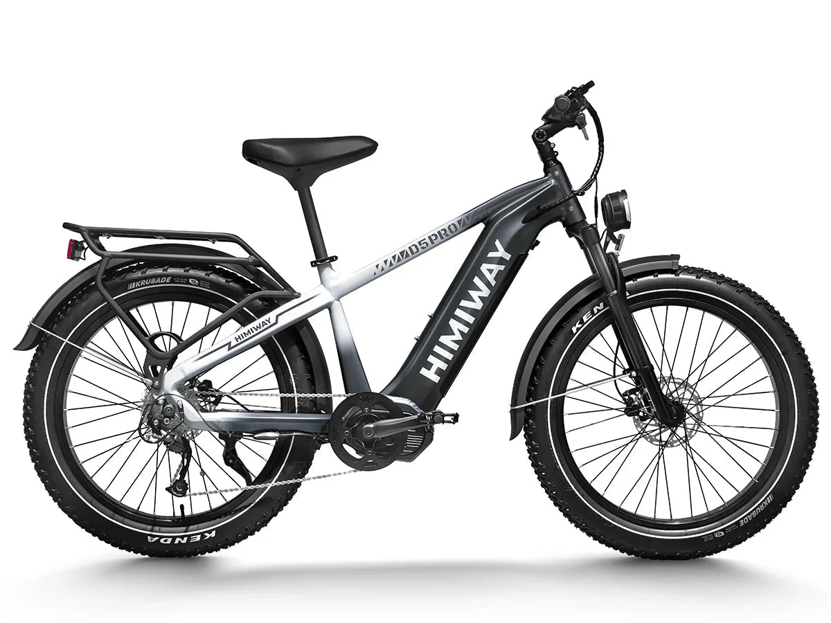 Himiway Zebra D5 750W step-over electric mountain bike with 26x4 inch fat tires, shown in side view.