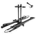 Product image of the Cravot CyberRack R2 eBike hitch rack with integrated ramp accessory, shown mounted on a vehicle.