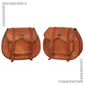 eBike Honey Leather Rounded Saddle Bags for ebike