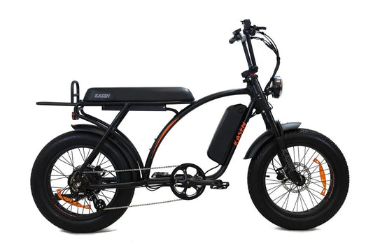 Black Kasen Kabbit Classic eBike, side view, ready to ride, against a plain background