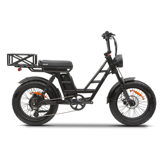 Black Kasen Malibu eBike, side view, ready to ride, against a plain background