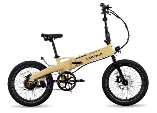 Lectric XP Lite 2 electric bike in Sandstorm color, side view, against a white background