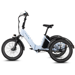 Lectric XP Trike2 electric tricycle in Glacier Blue, left side view