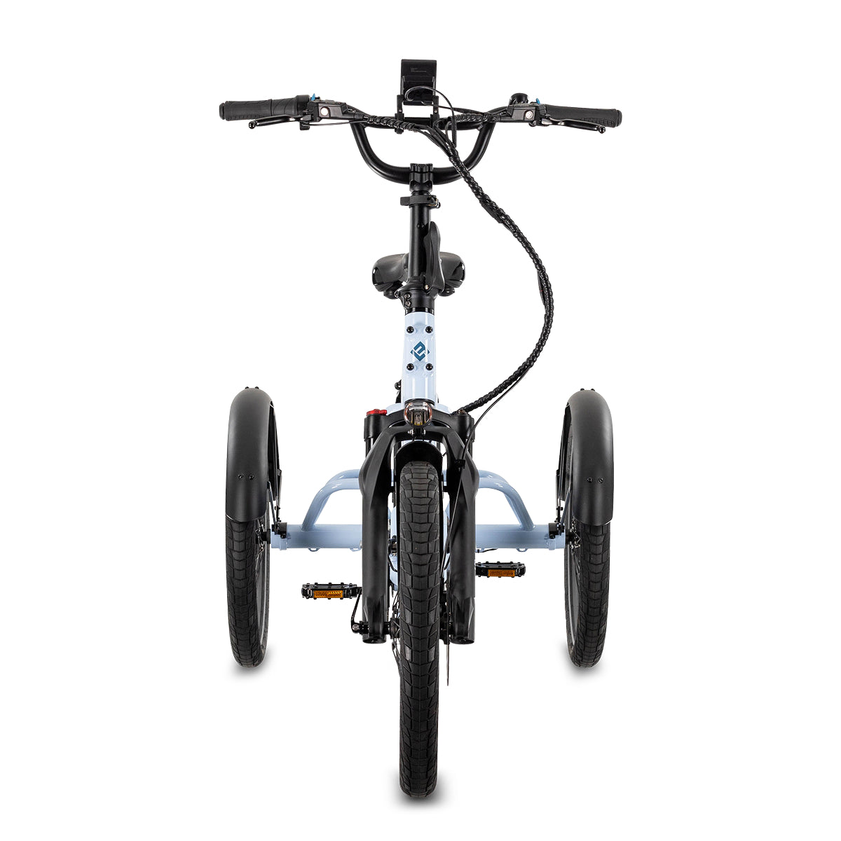 Lectric XP Trike2 electric tricycle in Glacier Blue, front view