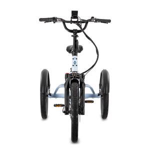 Lectric XP Trike2 electric tricycle in Glacier Blue, front view
