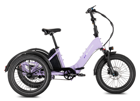 Lectric XP Trike2 electric tricycle in Lavender Haze, right side view