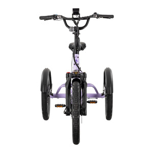 Lectric XP Trike2 electric tricycle in Lavender Haze, front view