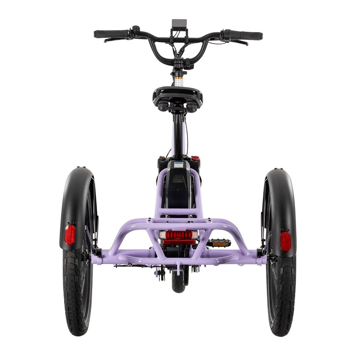 Lectric XP Trike2 electric tricycle in Lavender Haze, rear view