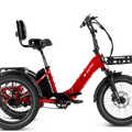 Lectric XP Trike 2 electric tricycle in Phoenix Red, side view, product image