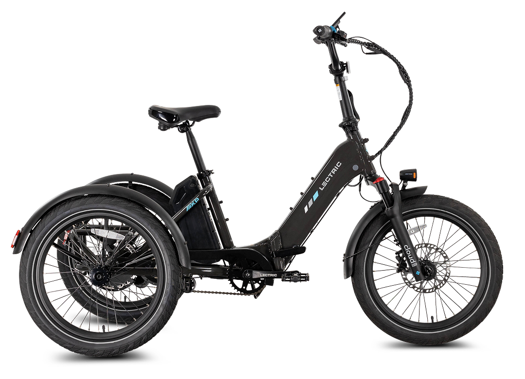 Lectric XP Trike 2 electric tricycle in Tempest Gray, side view, product image
